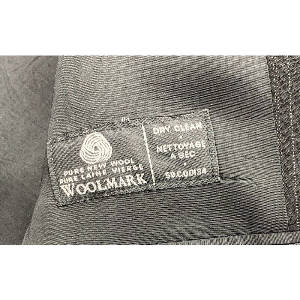 Calvin Klein 2 Piece Suit 42R Pants 38X29 Black Pure Wool Canada Teamster 1998 - Picture 9 of 16